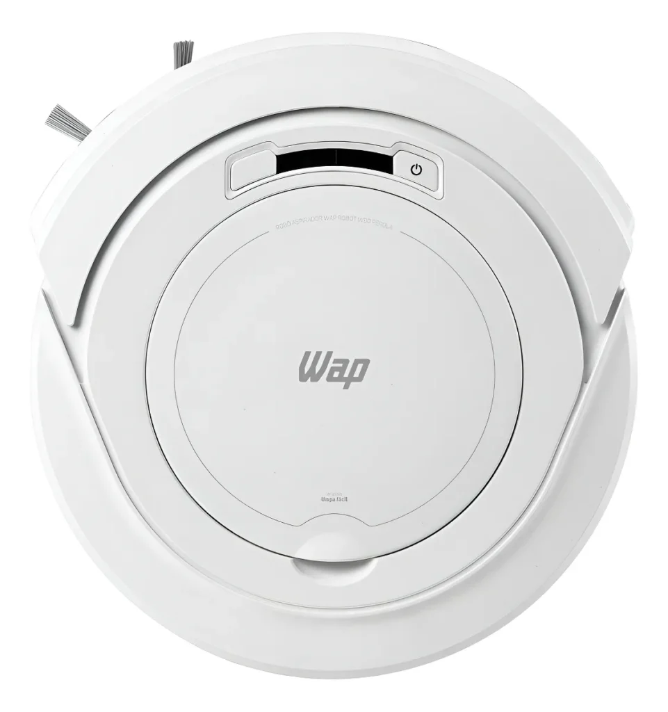 Foto do robô aspirador WAP W90 preto, o mais vendido e de menor preço.